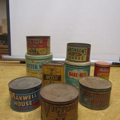 Collection of Antique/Vintage Metal Cans