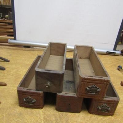 Set of Five Antique Sewing Machine Drawers
