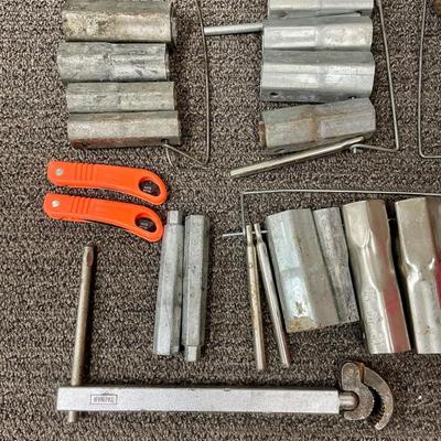 Lot of Plumbing Tools - Shower Valve Sockets, Basin Wrench, and other items