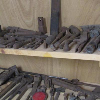 Contents of Shelves Antique and Vintage Hand Tools and Other Items- Left Hand Side Only