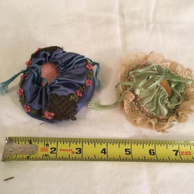 Vintage embroidered mirror/powder puffs