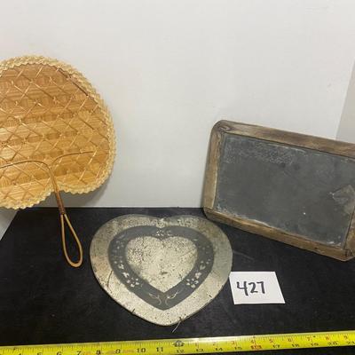 Vintage School Chalkboard, Mirror and Fan