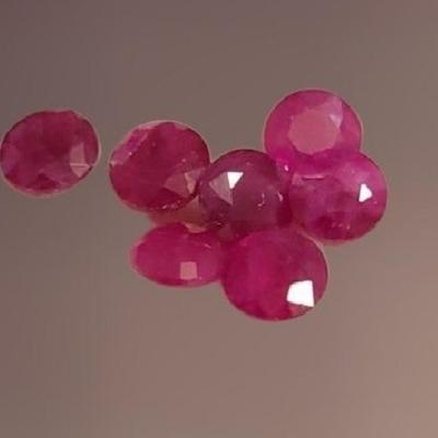Jewelry Maker's (7) Rubies 5mm Gemstones