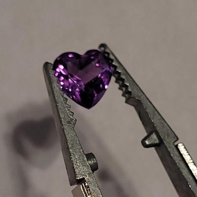 Jewelry Maker's (6) Amethyst. 7mm Heart Gemstones