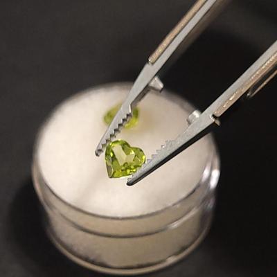 Jewelry Maker's (2) Peridot 6mm Heart Gemstones