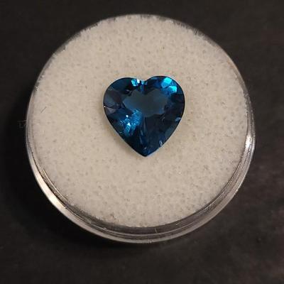 Jewelry Maker's 3.8ct Blue Topaz 10mm Heart Gemstone