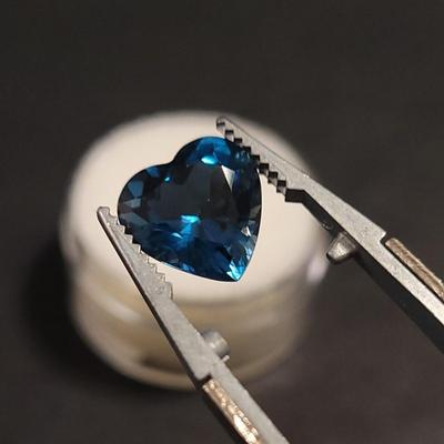 Jewelry Maker's 3.8ct Blue Topaz 10mm Heart Gemstone
