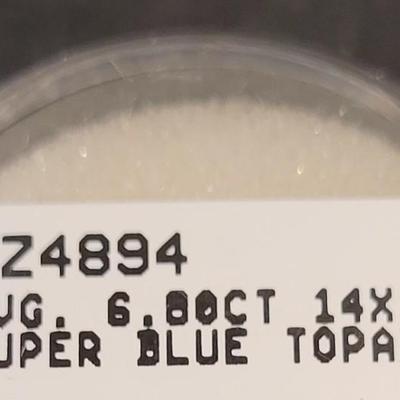 Jewelry Maker's 6.8ct Super Blue Topaz 14mm Gemstone
