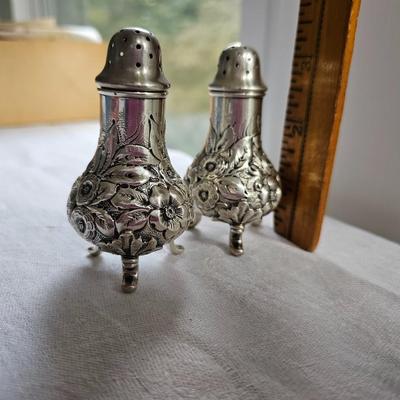 Ornate Sterling Salt and Pepper Shakers
