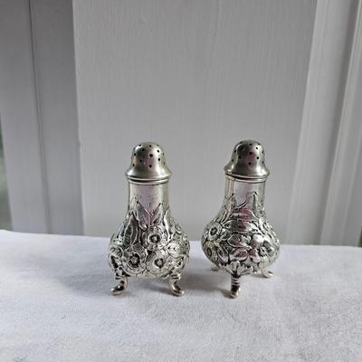 Ornate Sterling Salt and Pepper Shakers