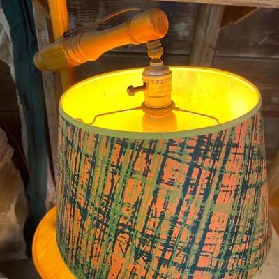 Vintage Wooden Lamp w/table
