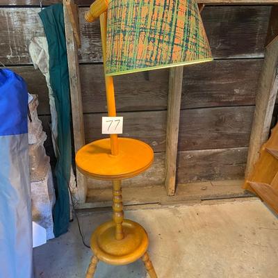 Vintage Wooden Lamp w/table