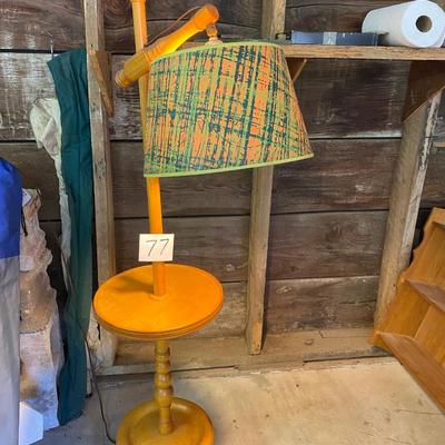 Vintage Wooden Lamp w/table