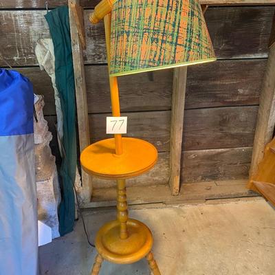 Vintage Wooden Lamp w/table