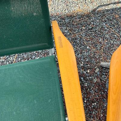 G1937 Two Green Mesh Telescope Folding Chairs