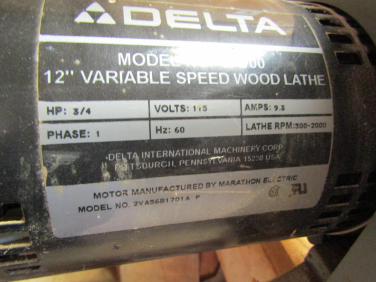 Delta 12" Variable Speed Wood Lathe Model 46700