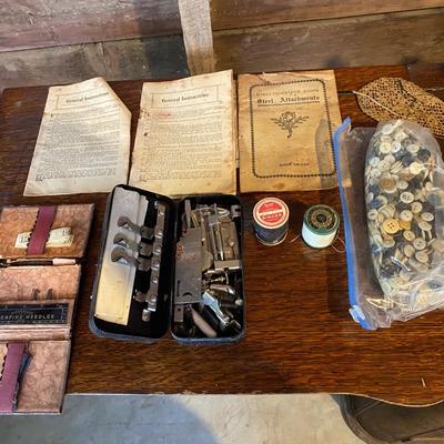 Vintage Gerhinger Sewing Machine in Cabinet