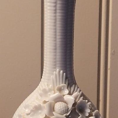 Vintage White Porcelain Vanity Set With 2 Toiletry Bottles and Powder Dish