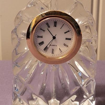 Vintage Illusions Lead Crystal Dresser Top Clock