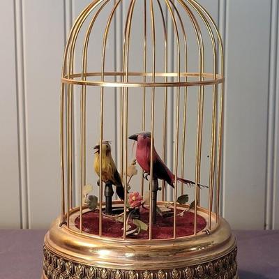 Birdcage with Birds Music Box