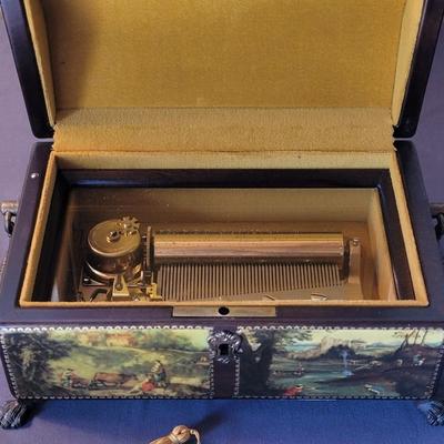 Vintage Reuge Sainte Croix Music Box with Original Key