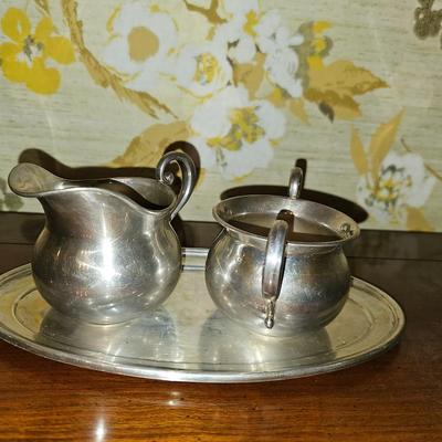 Frank Whiting Sterling Silver creamer , sugar bowl and  tray