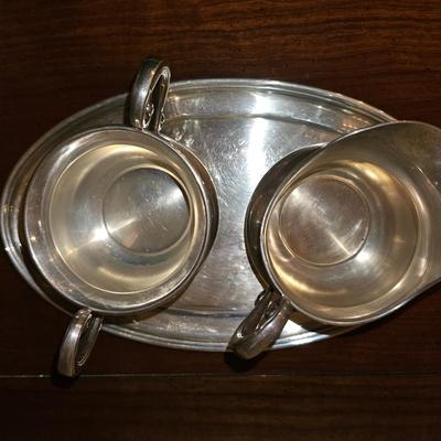 Frank Whiting Sterling Silver creamer , sugar bowl and  tray