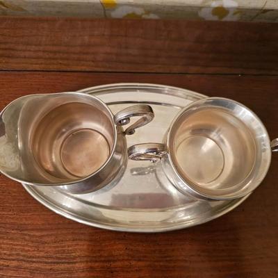 Frank Whiting Sterling Silver creamer , sugar bowl and  tray