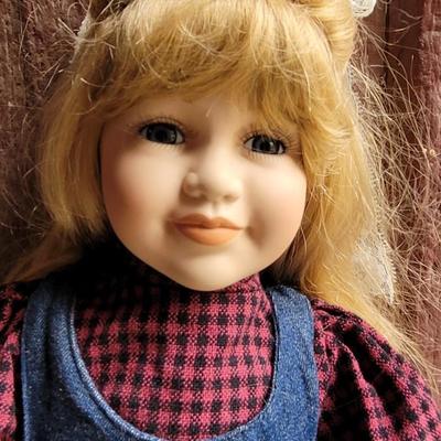 24" Doll with Denim Dress