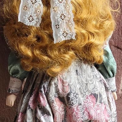 Vintage 24" Red Hair Porcelain Doll