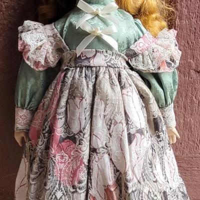 Vintage 24" Red Hair Porcelain Doll