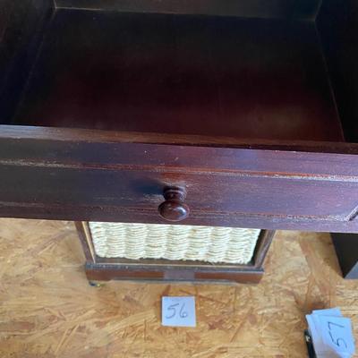 Wood Shelf with Baskets