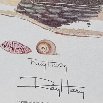 Signed Ray Harm 'Little Blue Heron' Lithograph