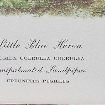 Signed Ray Harm 'Little Blue Heron' Lithograph