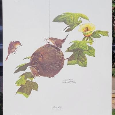 Signed Ray Harm 'House Wren' Lithograph