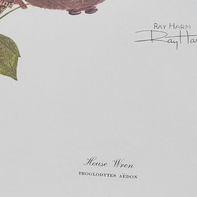 Signed Ray Harm 'House Wren' Lithograph