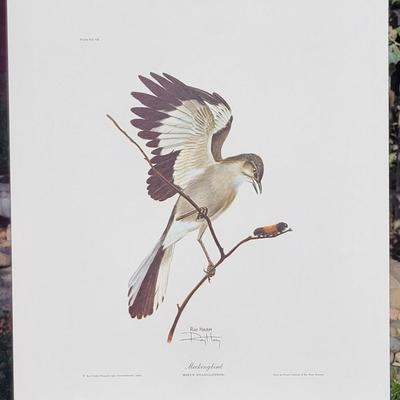 Signed Ray Harm 'Mockingbird' Lithograph