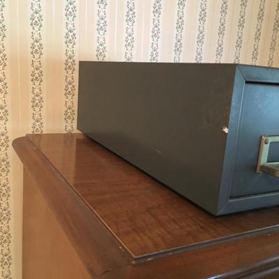 vintage metal card draswer