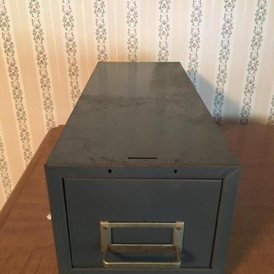 vintage metal card draswer