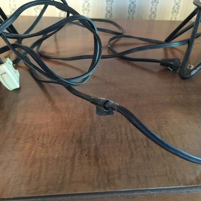 Pair MCM signed Rooster lamps