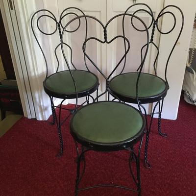 3 cafe Ice Cream Parlor metal chairs