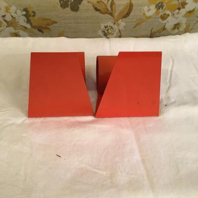 Pair of  Modern fun bookends Made in England Orange!