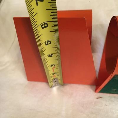 Pair of  Modern fun bookends Made in England Orange!