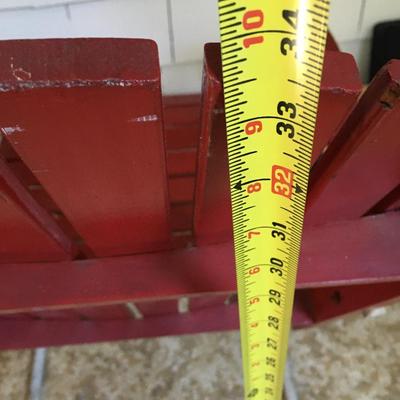 Vintage Red wood and metal rocker, Beautiful color! Shabby Chic