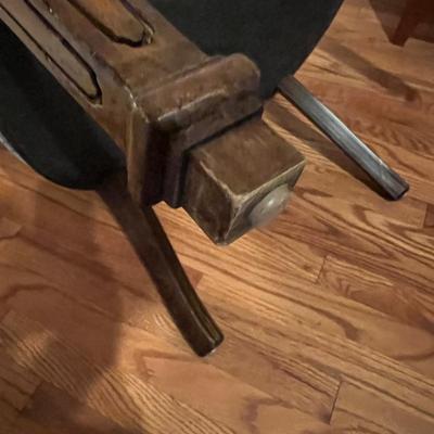 Pair of Caned Back Barrel Chairs & Stool (LR-RG)