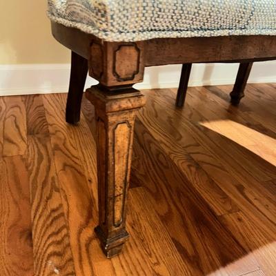 Pair of Caned Back Barrel Chairs & Stool (LR-RG)