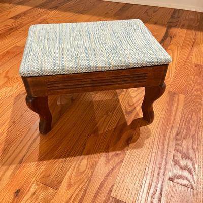 Pair of Caned Back Barrel Chairs & Stool (LR-RG)