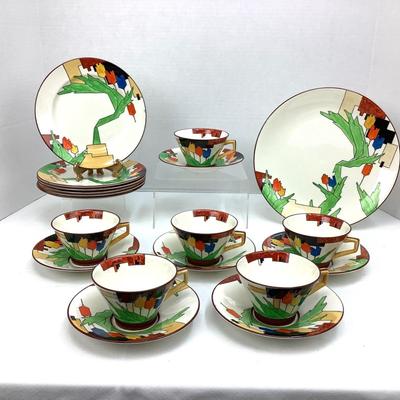 930 Art Deco Grimwades Royal Winton Tulip Luncheon Set