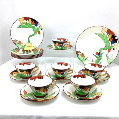 930 Art Deco Grimwades Royal Winton Tulip Luncheon Set