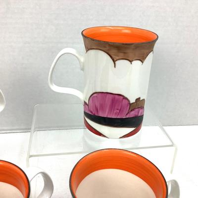 934 Bizarre Craft Marjory Higginson Art Deco Mugs